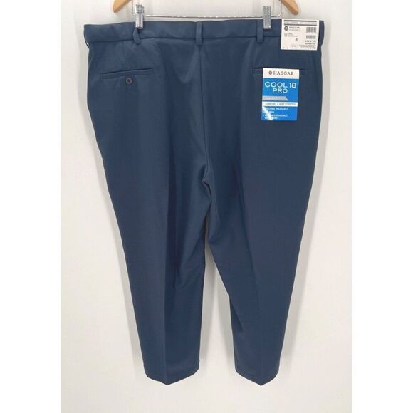 Haggar Cool 18 Pro Navy Gabardine Pants 44W x 26L Classic Fit - Picture 5 of 11